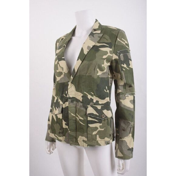 Zadig & Voltaire Womans Virginia Camo Blazer Jacket S Green Kaki Camouflage NWT - Picture 4 of 7